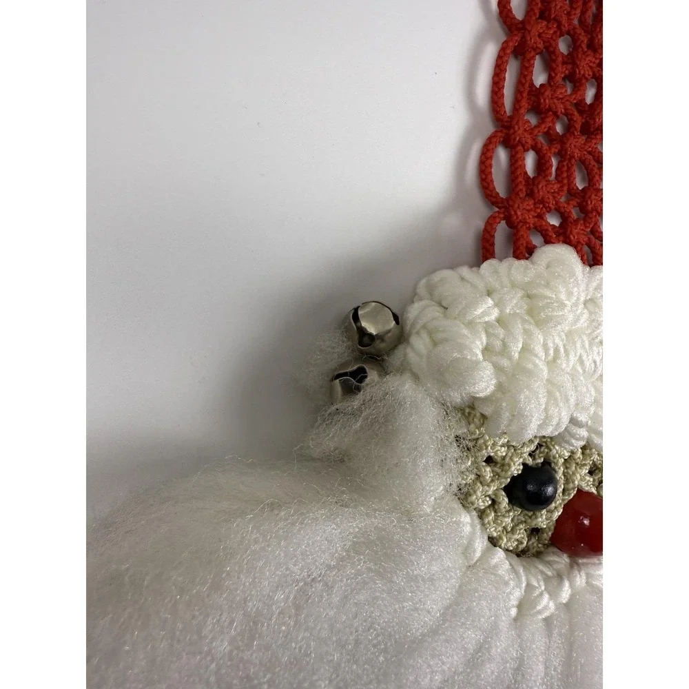 VTG Santa Claus Christmas Decoration 1970s‎ Macrame Wall Hanging 20 